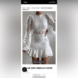 White showpo bridal shower “Kiss Me Now” dress